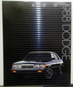 1988 Dodge 600 SE Series Standard Options Features Sales Tri-Folder