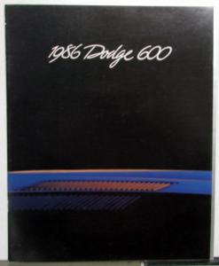1986 Dodge 600 Club Coupe Convertible SE Series Features Specs Sales Brochure