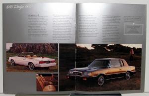 1986 Dodge 600 Club Coupe Convertible SE Series Features Specs Sales Brochure