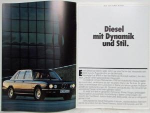 1987 BMW 524d 524td Dynamic and Stylish Diesel Sales Brochure - German Text
