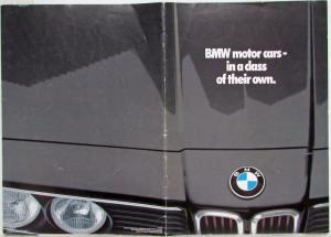 1981 BMW Motor Cars in a Class of Their Own Sales Brochure M1 3 5 6 7 Series
