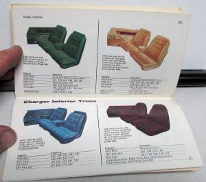 1976 Dodge Dealer Paint Chips Color & Trim Selector Salesmens Folder