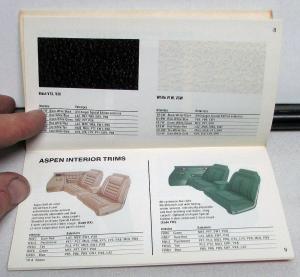 1977 Dodge Dealer Paint Chips Color & Trim Selector Salesmens Folder