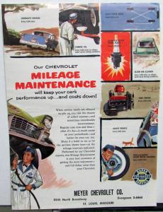 1956 Chevrolet Dealer Promotional Mailer Mileage Maintenance Sewing Guide