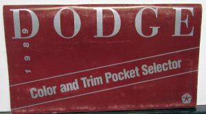 1989 Dodge Car Dealer Salesmen Color & Trim Pocket Selector Paint Fabric
