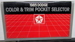 1985 Dodge Car Dealer Salesmen Color & Trim Pocket Selector Paint Fabric