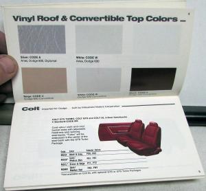 1984 Dodge Car Dealer Salesmen Color & Trim Pocket Selector Paint Fabric