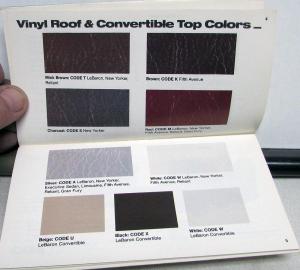 1984 Chrysler Plymouth Dealer Salesmen Color & Trim Pocket Selector Paint Fabric