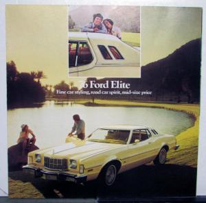 1976 Ford Elite Specifications Options XL Sales Brochure