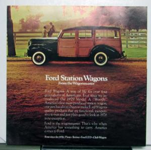 1976 Ford Station Wagons Torino Pinto LTD Features Options Specs Brochure