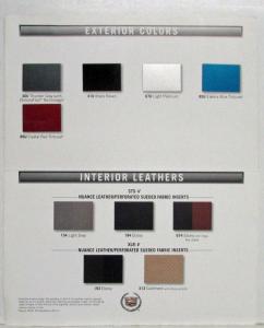 2008 Cadillac V-Series Exterior and Interior Colors Selections
