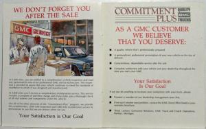 1985 GMC Trucks Commitment Plus Consumer Information Booklet
