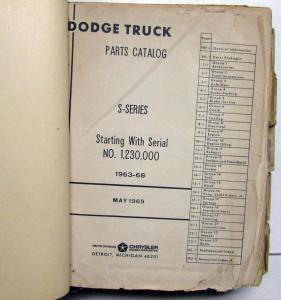 1963-1968 Dodge Truck Dealer Parts Catalog Book A100 Pickup 4WD Medium HD All