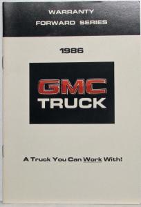 1986 GMC Forward Truck Models Warranty and Owner Assistance Information