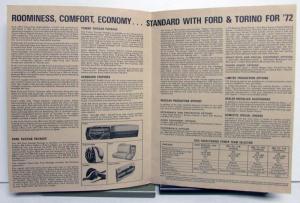 1972 Ford Torino Custom Taxicabs Standard Packages Specs Sales Folder