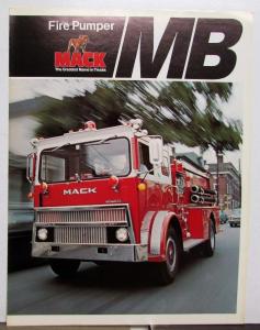 1977 Mack MB Series Fire Pumpers Specifications Sales Folder
