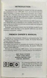 1988 GMC Truck Forward 6000 7000 7000 HV Owners Manual
