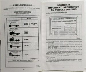 1989 GMC Medium Duty Truck Owners Manual Includes School Bus Chassis