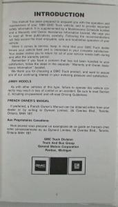 1989 GMC R/V Pickup Truck Owners Manual 4x2 and 4x4