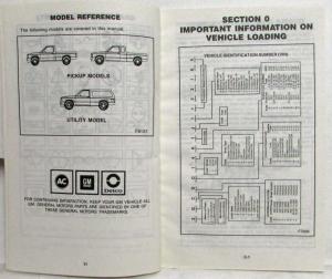 1990 GMC S-15 Truck Owners Manual