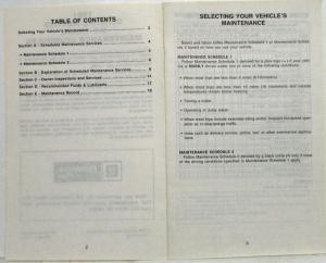 1991 GMC S-15 Truck Models Maintenance Schedule Booklet