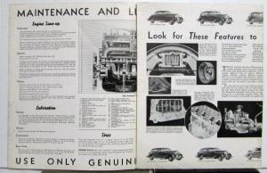 1936 Plymouth Lube Chart Diagram Coding Sales Tri-Folder