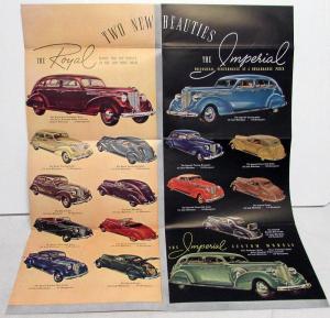 1938 Chrysler Royal Imperial Original Color Sales Brochure Folder