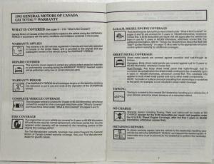 1995 GM Total Warranty and Owner Assistance Info - English and French - Canadian