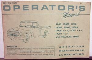 1967 International Pickup Truck and Travelall Series Operators Manual