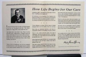 1937 Chrysler Major Bowes How Life Begins For Our Cars Sales Folder