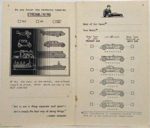 1938 General Motors GM Public Opinion Questionnaire with Reply Sheet & Clipping