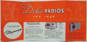 1940 GM Delco Radios Featuring Magnascope Sales Folder Mailer