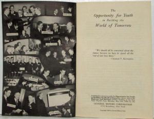 1940 GM The Opportunity for Youth in Building the World of Tomorrow Booklet