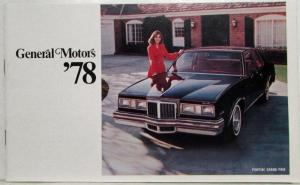 1978 General Motors New Model Year of GM Cars Sales Brochure