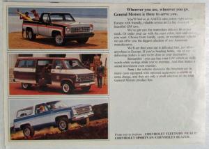 1980 GM Military Sales Flip-Up Brochure - Chevy Pontiac Olds Buick Cadillac