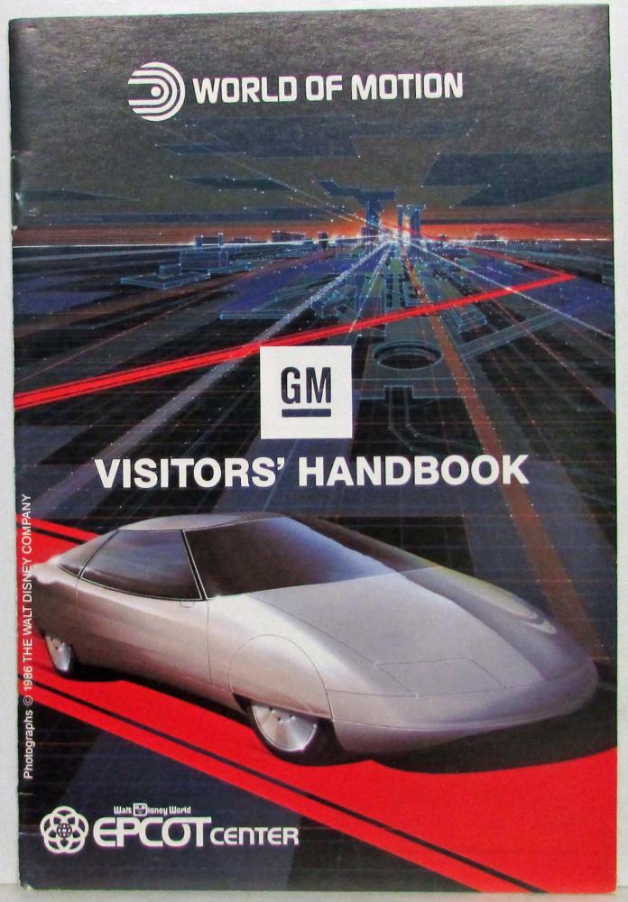1986 GM World of Motion Visitors Handbook - Walt Disney World Epcot Center