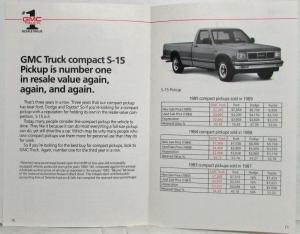 1990 GMC Truck Resale Value Brochure