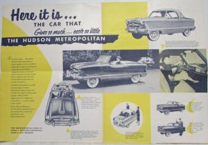 1954 Hudson Metropolitan Presenting American Styled British Built Sales Folder