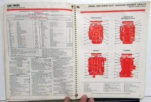 1973 Ford Dealer Lube Guide Mustang Galaxie Thunderbird F 150 250 Pickup Truck