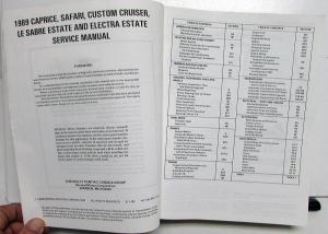 1989 General Motors GM Wagon Service Manual Caprice Safari Custom Cruiser Estate