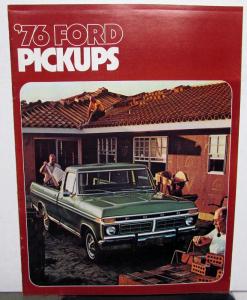 1976 Ford Pickups Dealer Sales Brochure F 100 250 350 Truck 4 Wheel Drive Rev