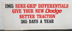 1965 Dodge Car & Truck Dealer Sure Grip Rear End Sales Folder Posi Orig