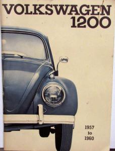1957 1958 1959 1960 Volkswagen 1200 Instruction Owners Manual Sedan & Convert