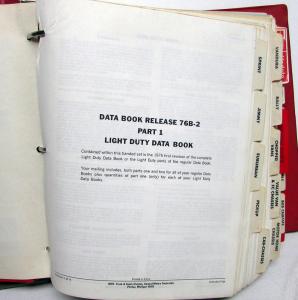 1976 GMC Truck Dealer Data Book Sales Reference Full Line Pickup Light Medium HD