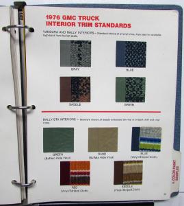 1976 GMC Truck Dealer Color & Trim Book Full Line Pickup Van Medium HD