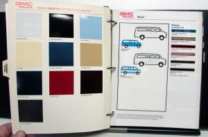1992 GMC Light Duty Truck Dealer Color & Trim Album Book Pickup Jimmy Van Yukon