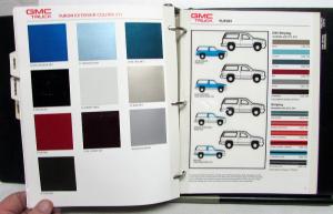 1992 GMC Light Duty Truck Dealer Color & Trim Album Book Pickup Jimmy Van Yukon