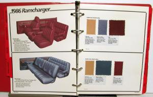 1986 Dodge Truck Dealer Color & Trim Book Pickup Ramcharger Van Ram 50 Dakota