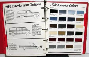 1986 Dodge Truck Dealer Color & Trim Book Pickup Ramcharger Van Ram 50 Dakota