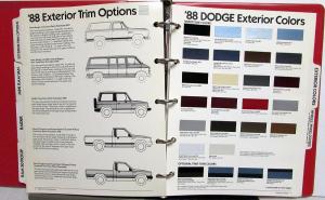1988 Dodge Truck Dealer Color & Trim Book Pickup Ramcharger Van Raider Dakota